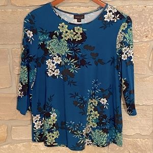J. Jill Wearever Collection Floral Tunic Top Size S